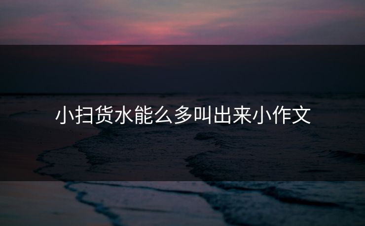 小扫货水能么多叫出来小作文