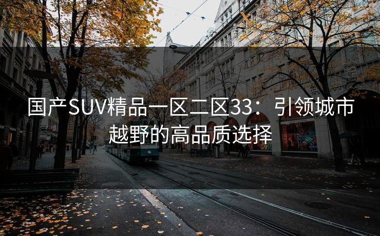 国产SUV精品一区二区33：引领城市越野的高品质选择