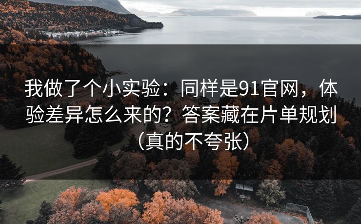 我做了个小实验：同样是91官网，体验差异怎么来的？答案藏在片单规划（真的不夸张）